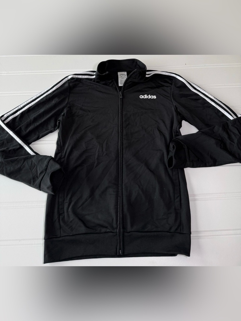 Adidas Stand Collar Casual Running Jacket Men Small Black 2039